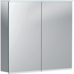 Armoire de toilette Geberit Option Plusavec éclairage et deux portes: Largeur 75cm, Hauteur 70cm, Profondeur 17.2cm, , miroir extérieur, miroirs intérieur et extérieur