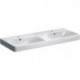 Lavabo double 120x48cm. avec trou pour robinetterie. avec trop-plein. KeraTect