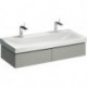 Meuble bas pour lavabo Geberit Xeno²,avec deux tiroirs: Largeur 117.4cm, Hauteur 22cm, Profondeur 46.2cm, Greige / Laqué mat