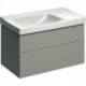Meuble bas pour lavabo Geberit Xeno²avec plage de dépose,avec deux tiroirs: Largeur 88cm, Hauteur 53cm, Profondeur 46.2cm, Greige / Laqué mat, Largeur de lavabo:90cm