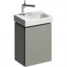 Meuble bas pour lave-mains Geberit Xeno²,avec une porte: Largeur 38cm, Hauteur 52.5cm, Profondeur 26.5cm, Greige / Laqué mat