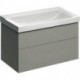 Meuble bas pour lavabo Geberit Xeno²,avec deux tiroirs: Largeur 88cm, Hauteur 53cm, Profondeur 46.2cm, Greige / Laqué mat
