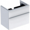 Meuble bas Geberit Smyle Square pour lavabo,avec deux tiroirs: Largeur 73.4cm, Hauteur 61.7cm, Profondeur 47cm, blanc / laqué très brillant, blanc alpin / thermopoudré mat