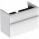 Meuble bas Geberit Smyle Square pour lavabo,avec deux tiroirs: Largeur 88.4cm, Hauteur 61.7cm, Profondeur 47cm, blanc / laqué très brillant, blanc alpin / thermopoudré mat