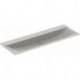 Lavabo pour meuble Geberit Xeno², 140x48cm, sans troude robinetterie, sans trop-plein, Blanc alpin