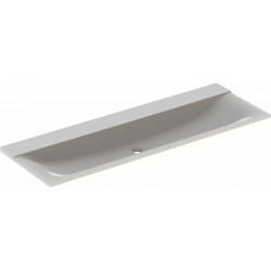 Lavabo pour meuble Geberit Xeno², 140x48cm, sans troude robinetterie, sans trop-plein, Blanc alpin
