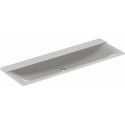 Lavabo pour meuble Geberit Xeno², 140x48cm, sans troude robinetterie, sans trop-plein, Blanc alpin
