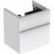 Meuble bas Geberit Smyle Square pour lavabo,avec deux tiroirs: Largeur 58.4cm, Hauteur 61.7cm, Profondeur 47cm, blanc / laqué très brillant, blanc alpin / thermopoudré mat