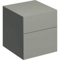 Meuble latéral bas Geberit Xeno²avec deux tiroirs: Largeur 45cm, Hauteur 51cm, Profondeur 46.2cm, Greige / Laqué mat