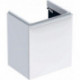 Meuble bas Geberit Smyle Square pour lavabo,avec une porte: Largeur 53.6cm, Hauteur 61.7cm, Profondeur 43.3cm, blanc / laqué très brillant, blanc alpin / thermopoudré mat, Largeur de lavabo:55cm, Charnières à gauche 