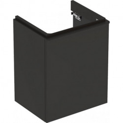 Meuble bas Geberit Smyle Square pour lave-mains,avec une porte: Largeur 49.2cm, Hauteur 61.7cm, Profondeur 40.6cm, gris velouté / laqué mat, gris velouté / thermopoudré mat, Largeur de lavabo:50cm, Charnières à gauche 
