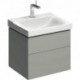Meuble bas pour lavabo Geberit Xeno²,avec deux tiroirs: Largeur 58cm, Hauteur 53cm, Profondeur 46.2cm, Greige / Laqué mat