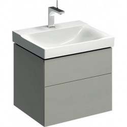 Meuble bas pour lavabo Geberit Xeno²,avec deux tiroirs: Largeur 58cm, Hauteur 53cm, Profondeur 46.2cm, Greige / Laqué mat