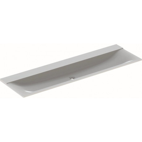Lavabo pour meuble Geberit Xeno², 160x48cm, sans troude robinetterie, sans trop-plein, Blanc alpin
