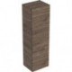 Colonne mi-haute Geberit Smyle Squareavec une porte: Largeur 36cm, Hauteur 118cm, Profondeur 29.9cm, Noyer Carya / Mélamine structuré bois