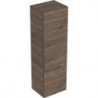 Colonne mi-haute Geberit Smyle Squareavec une porte: Largeur 36cm, Hauteur 118cm, Profondeur 29.9cm, Noyer Carya / Mélamine structuré bois