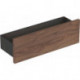 Etagère murale Geberit Smyle Square: Largeur 45cm, Hauteur 14.8cm, Profondeur 15cm, gris velouté / thermopoudré mat, noyer hickory / mélaminé structuré bois
