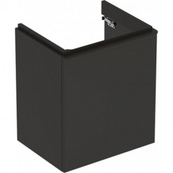 Meuble bas Geberit Smyle Square pour lavabo,avec une porte: Largeur 53.6cm, Hauteur 61.7cm, Profondeur 43.3cm, gris velouté / laqué mat, gris velouté / thermopoudré mat, Largeur de lavabo:55cm, Charnières à gauche 