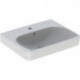 Lavabo Geberit Smyle Square, 55x44cm, troude robinetterie au centre, Blanc