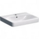 Lavabo Geberit Smyle Square, 60x48cm, troude robinetterie au centre, Blanc