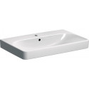 Lavabo Geberit Smyle Square, 75x48cm, troude robinetterie au centre, Blanc