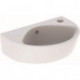 Lave-mains droite NOVA 360x250mm avec trou pour robinet reavec trop plein blanc KT