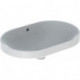 Lavabo à encastrer VariForm elliptique 600x400mm sans trou de robinetterieavec trop plein blanc