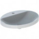 Lavabo à encastrer VariForm oval 600x480mm avec trou pour robinet sans trop plein blanc