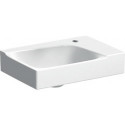 Lave-mains Geberit Xeno², Blanc / KeraTect, 40x12.5x28cm, troude robinetterie à droite, sans trop-plein