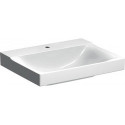 Lavabo Geberit Xeno², 60x48cm, troude robinetterie au centre, sans trop-plein, Blanc, KeraTect