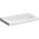 Lavabo Geberit Xeno², 90x48cm, troude robinetterie au centre, sans trop-plein, Blanc, KeraTect