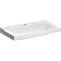Lavabo Geberit Xeno², 90x48cm, troude robinetterie au centre, sans trop-plein, Blanc, KeraTect