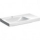 Lavabo Geberit Xeno²avec plage de dépose, 90x48cm, troude robinetterie au centre, sans trop-plein, plage de dépose à droite, Blanc, KeraTect