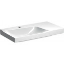 Lavabo Geberit Xeno²avec plage de dépose, 90x48cm, troude robinetterie au centre, sans trop-plein, plage de dépose à droite, Blanc, KeraTect