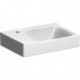 Lave-mains Geberit Xeno², Blanc / KeraTect, 40x12.5x28cm, troude robinetterie à gauche, sans trop-plein