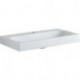 Lavabo Geberit Citterio, 90x50cm, troude robinetterie au centre, sans trop-plein, Blanc, KeraTect
