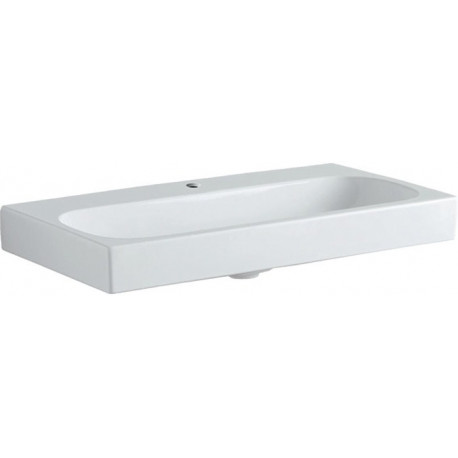 Lavabo Geberit Citterio, 90x50cm, troude robinetterie au centre, sans trop-plein, Blanc, KeraTect