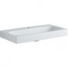 Lavabo Geberit Citterio, 90x50cm, troude robinetterie au centre, sans trop-plein, Blanc, KeraTect