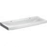 Lavabo Geberit Xeno², 120x48cm, troude robinetterieà gauche et à droite, sans trop-plein, Blanc, KeraTect