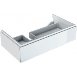 Meuble bas pour lavabo Geberit Xeno²avec plage de dépose,avec un tiroir: Largeur 88cm, Hauteur 22cm, Profondeur 46.2cm, Blanc / Laqué ultra-brillant, Largeur de lavabo:90cm