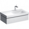 Meuble bas pour lavabo Geberit Xeno²avec plage de dépose,avec un tiroir: Largeur 88cm, Hauteur 22cm, Profondeur 46.2cm, Blanc / Laqué ultra-brillant, Largeur de lavabo:90cm
