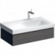 Meuble bas pour lavabo Geberit Xeno²avec plage de dépose,avec un tiroir: Largeur 88cm, Hauteur 22cm, Profondeur 46.2cm, Gris scultura / Mélamine structuré bois, Largeur de lavabo:90cm