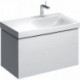 Meuble bas pour lavabo Geberit Xeno²avec plage de dépose,avec deux tiroirs: Largeur 88cm, Hauteur 53cm, Profondeur 46.2cm, Blanc / Laqué ultra-brillant, Largeur de lavabo:90cm