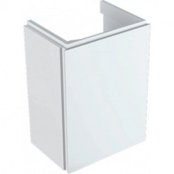 Meuble bas pour lave-mains Geberit Xeno²,avec une porte: Largeur 38cm, Hauteur 52.5cm, Profondeur 26.5cm, Blanc / Laqué ultra-brillant