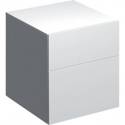Meuble latéral bas Geberit Xeno²avec deux tiroirs: Largeur 45cm, Hauteur 51cm, Profondeur 46.2cm, Blanc / Laqué ultra-brillant