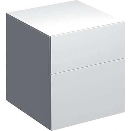 Meuble latéral bas Geberit Xeno²avec deux tiroirs: Largeur 45cm, Hauteur 51cm, Profondeur 46.2cm, Blanc / Laqué ultra-brillant