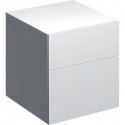 Meuble latéral bas Geberit Xeno²avec deux tiroirs: Largeur 45cm, Hauteur 51cm, Profondeur 46.2cm, Blanc / Laqué ultra-brillant