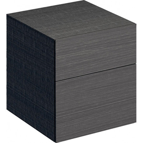 Meuble latéral bas Geberit Xeno²avec deux tiroirs: Largeur 45cm, Hauteur 51cm, Profondeur 46.2cm, Gris scultura / Mélamine structuré bois