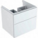 Meuble bas pour lavabo Geberit Xeno²,avec deux tiroirs: Largeur 58cm, Hauteur 53cm, Profondeur 46.2cm, Blanc / Laqué ultra-brillant