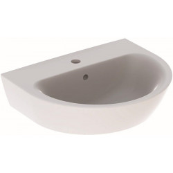 Lavabo Geberit Renova, 55x45cm, troude robinetterie au centre, Blanc